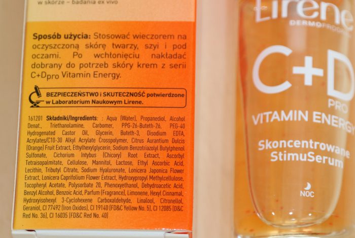 Lirene C+Dpro Vitamin Energy StimuSerum skład